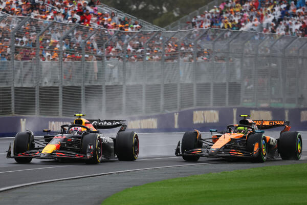 Liam Lawson en Lando Norris - GP Australië 2025