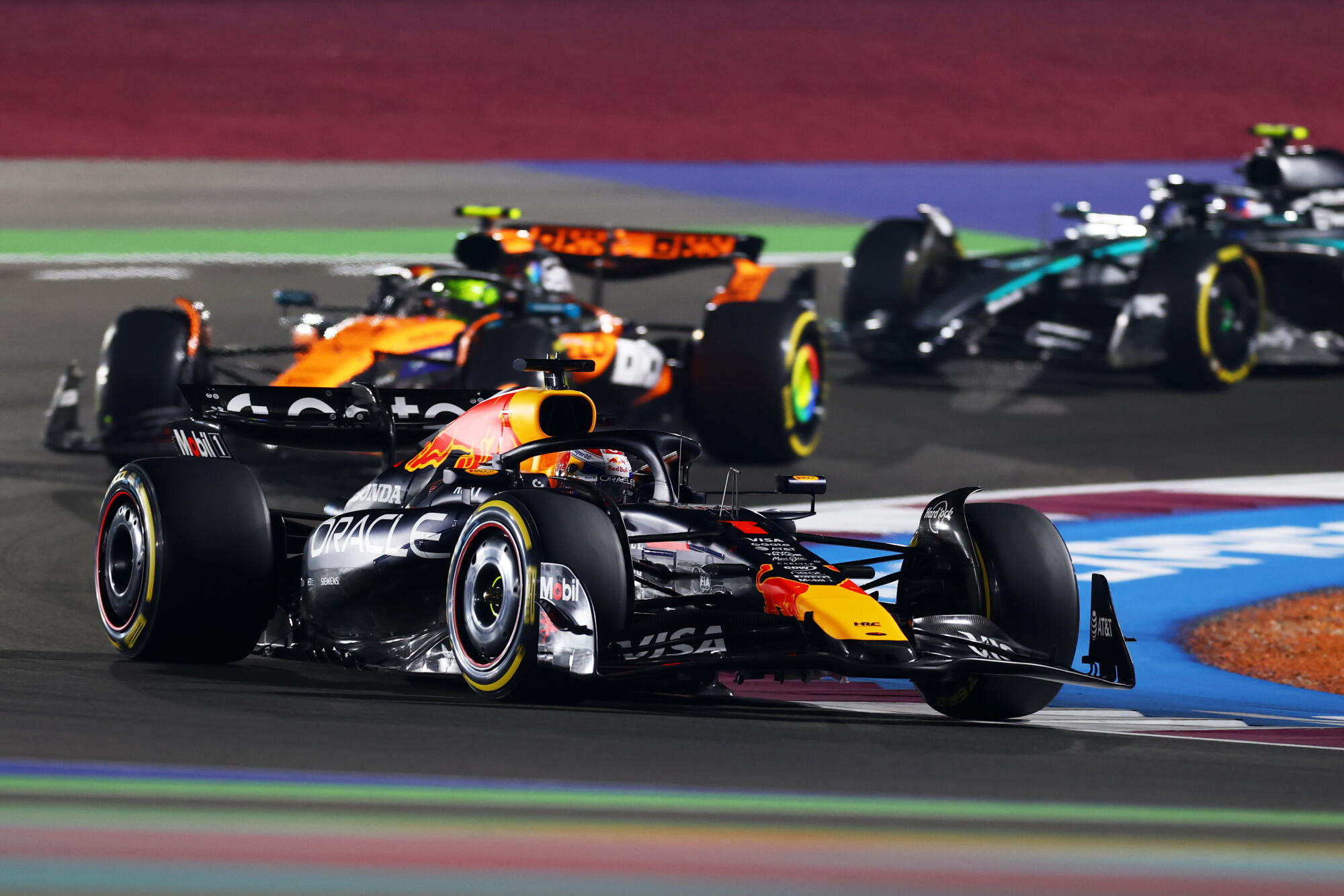 Max Verstappen, Lando Norris en Kimi Antonelli - F1 Grand Prix van Qatar 2025