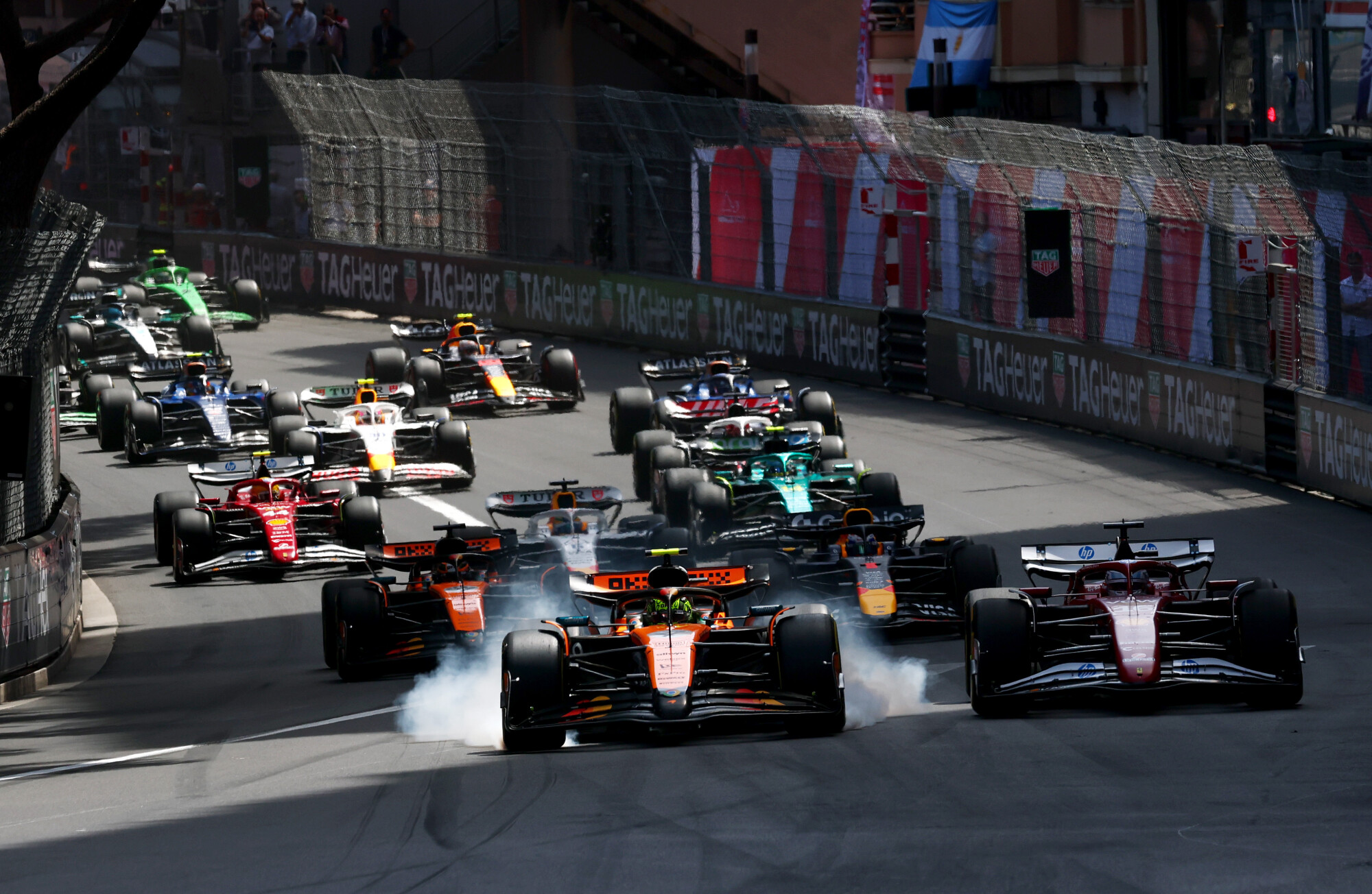 Lando Norris Charles Leclerc start Monaco 2025
