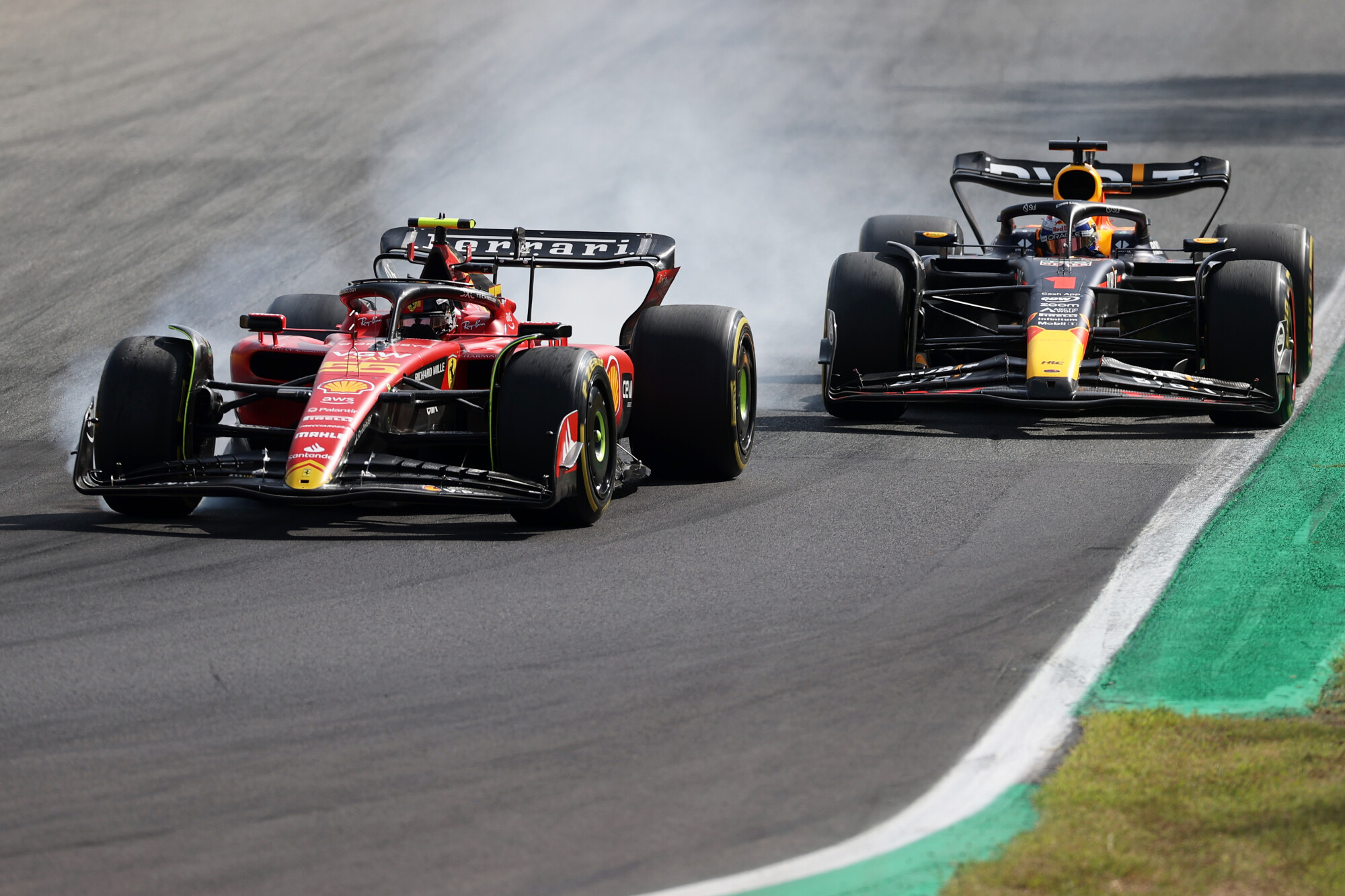 F1 remmen lockup Ferrari Red Bull