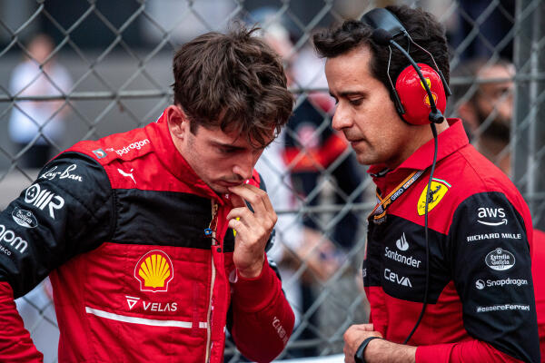 Leclerc met engineer